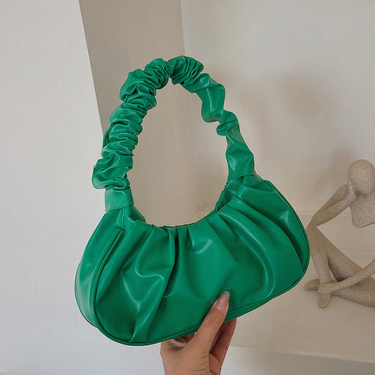 2022 Summer Pleated Handlebags For Women PU Cloud Bags Leisure Armpit Bag Shopping Shoulder Bags Dumpling Handbag Female